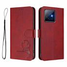 For Honor X60 GT Litter Panda Embossing RFID Leather Phone Case with Lanyard(Wine Red) - 2