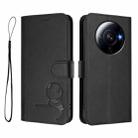 For Xiaomi 12S Ultra Litter Panda Embossing RFID Leather Phone Case with Lanyard(Black) - 2