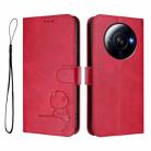 For Xiaomi 12S Ultra Litter Panda Embossing RFID Leather Phone Case with Lanyard(Rose Red) - 2