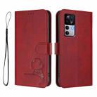 For Xiaomi 12T / 12T Pro Litter Panda Embossing RFID Leather Phone Case with Lanyard(Wine Red) - 2