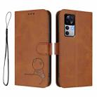 For Xiaomi 12T / 12T Pro Litter Panda Embossing RFID Leather Phone Case with Lanyard(Brown) - 2