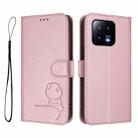 For Xiaomi 13 Litter Panda Embossing RFID Leather Phone Case with Lanyard(Pink) - 2