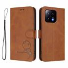 For Xiaomi 13 Litter Panda Embossing RFID Leather Phone Case with Lanyard(Brown) - 2