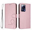 For Xiaomi 13 Lite / Civi 2 Litter Panda Embossing RFID Leather Phone Case with Lanyard(Pink) - 2