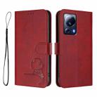 For Xiaomi 13 Lite / Civi 2 Litter Panda Embossing RFID Leather Phone Case with Lanyard(Wine Red) - 2