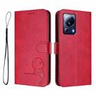 For Xiaomi 13 Lite / Civi 2 Litter Panda Embossing RFID Leather Phone Case with Lanyard(Rose Red) - 2