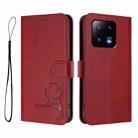 For Xiaomi 13 Pro Litter Panda Embossing RFID Leather Phone Case with Lanyard(Wine Red) - 2