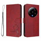 For Xiaomi 13 Ultra Litter Panda Embossing RFID Leather Phone Case with Lanyard(Wine Red) - 2