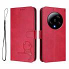 For Xiaomi 13 Ultra Litter Panda Embossing RFID Leather Phone Case with Lanyard(Rose Red) - 2