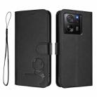 For Xiaomi 13T / 13T Pro Litter Panda Embossing RFID Leather Phone Case with Lanyard(Black) - 2