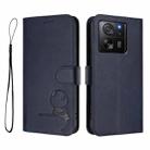 For Xiaomi 13T / 13T Pro Litter Panda Embossing RFID Leather Phone Case with Lanyard(Blue) - 2