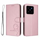For Xiaomi 14 Litter Panda Embossing RFID Leather Phone Case with Lanyard(Pink) - 2