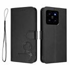 For Xiaomi 14 Litter Panda Embossing RFID Leather Phone Case with Lanyard(Black) - 2