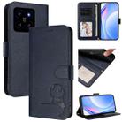 For Xiaomi 14 Litter Panda Embossing RFID Leather Phone Case with Lanyard(Blue) - 1
