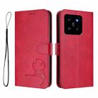 For Xiaomi 14 Litter Panda Embossing RFID Leather Phone Case with Lanyard(Rose Red) - 2