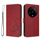 For Xiaomi 14 Ultra Litter Panda Embossing RFID Leather Phone Case with Lanyard(Wine Red) - 2
