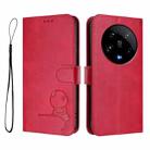 For Xiaomi 14 Ultra Litter Panda Embossing RFID Leather Phone Case with Lanyard(Rose Red) - 2