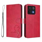 For Xiaomi 14T Pro Litter Panda Embossing RFID Leather Phone Case with Lanyard(Rose Red) - 2