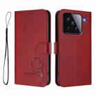 For Xiaomi 15 Litter Panda Embossing RFID Leather Phone Case with Lanyard(Wine Red) - 2