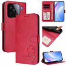 For Xiaomi 15 Litter Panda Embossing RFID Leather Phone Case with Lanyard(Rose Red) - 1