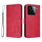 For Xiaomi 15 Litter Panda Embossing RFID Leather Phone Case with Lanyard(Rose Red) - 2