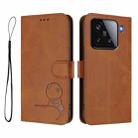 For Xiaomi 15 Litter Panda Embossing RFID Leather Phone Case with Lanyard(Brown) - 2