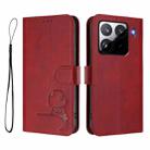 For Xiaomi 15 Pro Litter Panda Embossing RFID Leather Phone Case with Lanyard(Wine Red) - 2