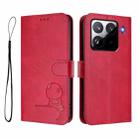 For Xiaomi 15 Pro Litter Panda Embossing RFID Leather Phone Case with Lanyard(Rose Red) - 2