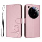 For Xiaomi 15 Ultra Litter Panda Embossing RFID Leather Phone Case with Lanyard(Pink) - 2
