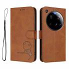For Xiaomi 15 Ultra Litter Panda Embossing RFID Leather Phone Case with Lanyard(Brown) - 2