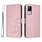 For Xiaomi Civi 1S Litter Panda Embossing RFID Leather Phone Case with Lanyard(Pink) - 2