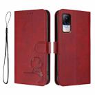 For Xiaomi Civi 1S Litter Panda Embossing RFID Leather Phone Case with Lanyard(Wine Red) - 2