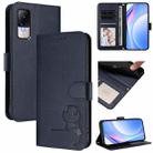 For Xiaomi Civi 1S Litter Panda Embossing RFID Leather Phone Case with Lanyard(Blue) - 1