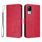 For Xiaomi Civi 1S Litter Panda Embossing RFID Leather Phone Case with Lanyard(Rose Red) - 2