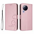 For Xiaomi Civi 3 Litter Panda Embossing RFID Leather Phone Case with Lanyard(Pink) - 2
