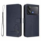 For Xiaomi Poco X6 Neo Litter Panda Embossing RFID Leather Phone Case with Lanyard(Blue) - 2