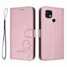 For Xiaomi Poco C40 Litter Panda Embossing RFID Leather Phone Case with Lanyard(Pink) - 2