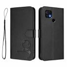 For Xiaomi Poco C40 Litter Panda Embossing RFID Leather Phone Case with Lanyard(Black) - 2