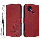 For Xiaomi Poco C40 Litter Panda Embossing RFID Leather Phone Case with Lanyard(Wine Red) - 2