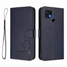For Xiaomi Poco C40 Litter Panda Embossing RFID Leather Phone Case with Lanyard(Blue) - 2