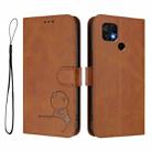 For Xiaomi Poco C40 Litter Panda Embossing RFID Leather Phone Case with Lanyard(Brown) - 2