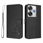 For Xiaomi Poco F6 Litter Panda Embossing RFID Leather Phone Case with Lanyard(Black) - 2