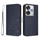 For Xiaomi Poco F6 Litter Panda Embossing RFID Leather Phone Case with Lanyard(Blue) - 2