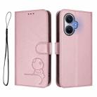 For Xiaomi Poco F7 Litter Panda Embossing RFID Leather Phone Case with Lanyard(Pink) - 2