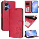 For Xiaomi Poco F7 Litter Panda Embossing RFID Leather Phone Case with Lanyard(Rose Red) - 1