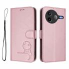 For Xiaomi Poco F7 Pro / Redmi K80 Litter Panda Embossing RFID Leather Phone Case with Lanyard(Pink) - 2