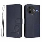 For Xiaomi Poco F7 Pro / Redmi K80 Litter Panda Embossing RFID Leather Phone Case with Lanyard(Blue) - 2