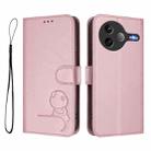 For Xiaomi Poco F7 Ultra / Redmi K80 Pro Litter Panda Embossing RFID Leather Phone Case with Lanyard(Pink) - 2
