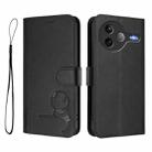 For Xiaomi Poco F7 Ultra / Redmi K80 Pro Litter Panda Embossing RFID Leather Phone Case with Lanyard(Black) - 2