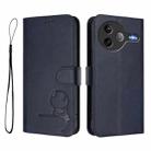 For Xiaomi Poco F7 Ultra / Redmi K80 Pro Litter Panda Embossing RFID Leather Phone Case with Lanyard(Blue) - 2